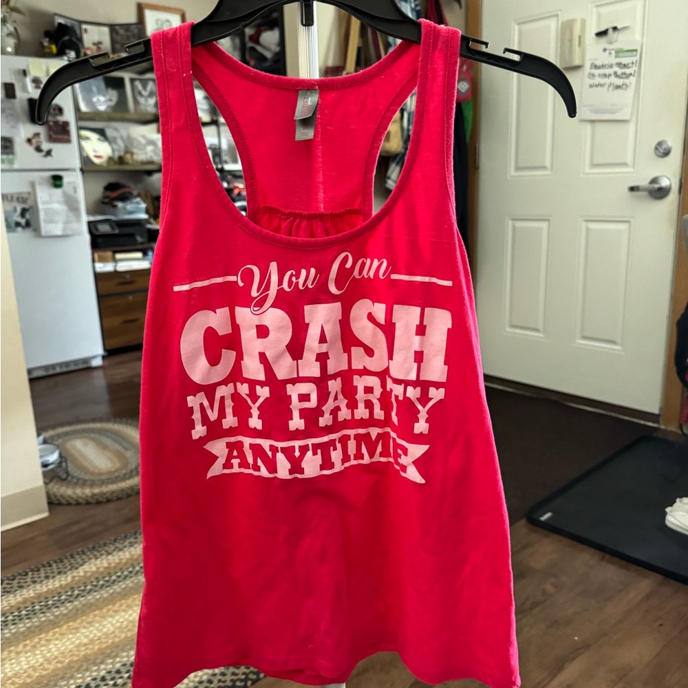District Made Women's Pink Tank Top - "Crash My Party"